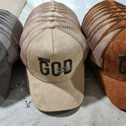 With God Nothing Impossible Suede Snapback Trucker Hat