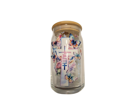 Inspirational Glass Cups with Customizable UV-DTF Prints