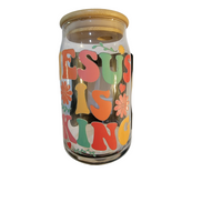 Inspirational Glass Cups with Customizable UV-DTF Prints