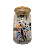 Inspirational Glass Cups with Customizable UV-DTF Prints