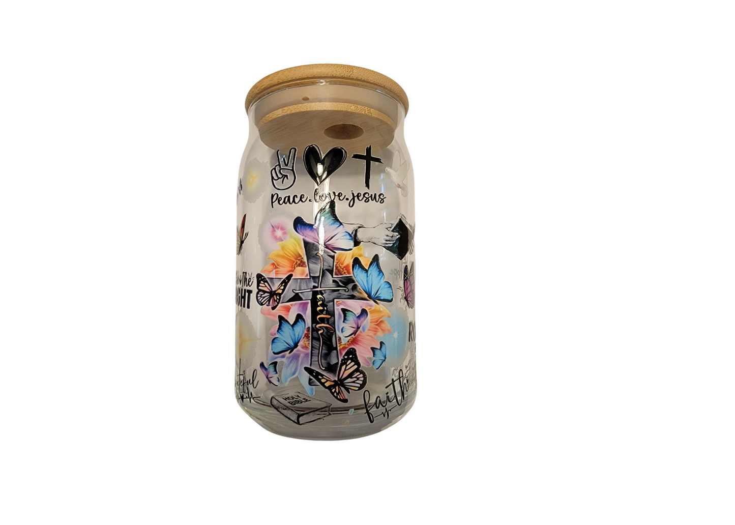 Inspirational Glass Cups with Customizable UV-DTF Prints