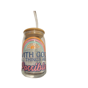 Inspirational Glass Cups with Customizable UV-DTF Prints