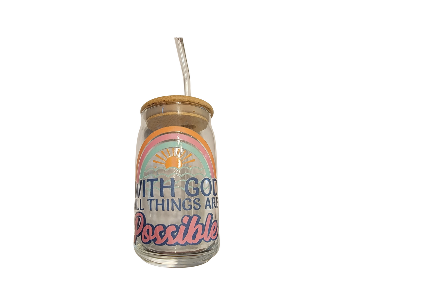 Inspirational Glass Cups with Customizable UV-DTF Prints