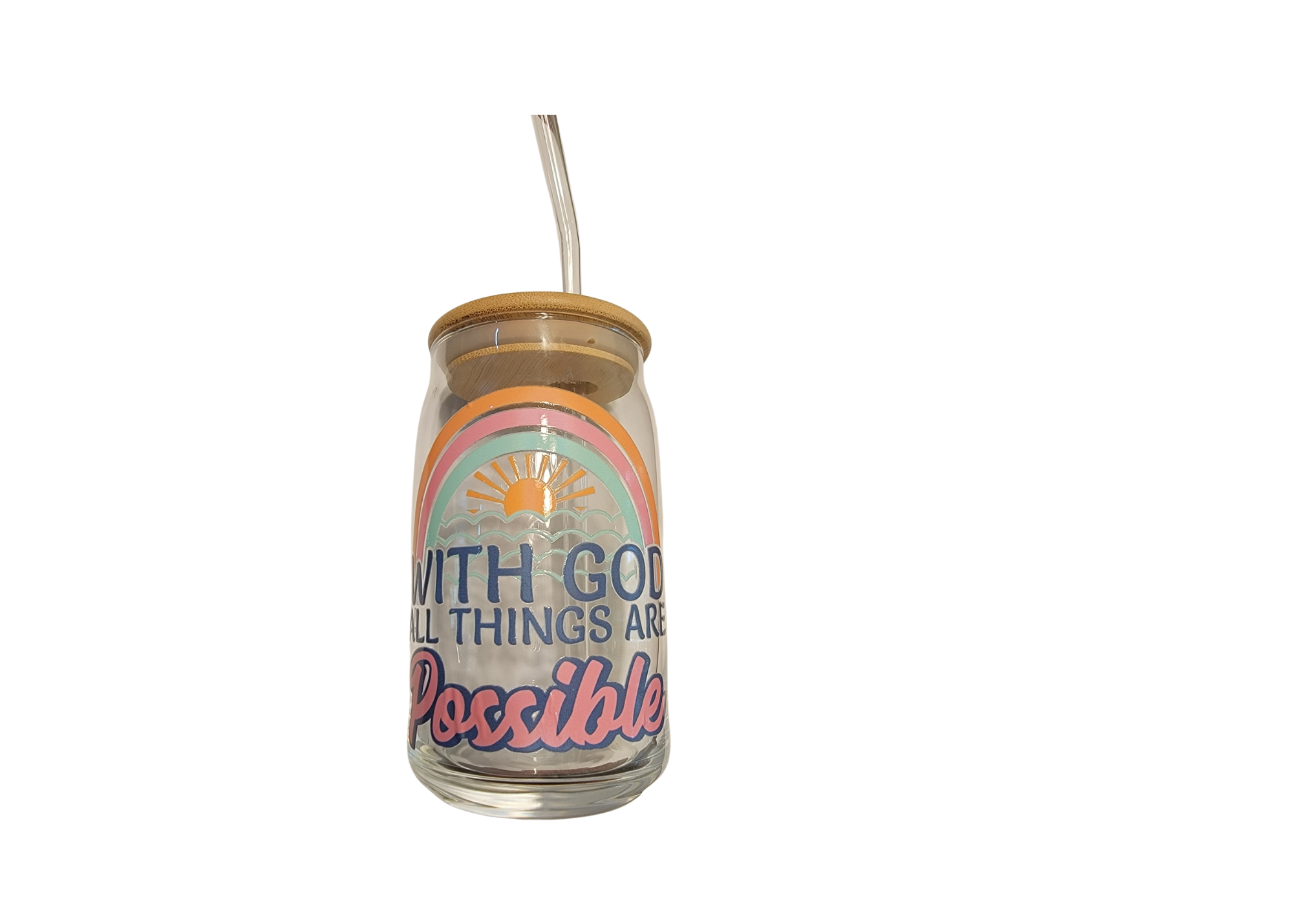 Inspirational Glass Cups with Customizable UV-DTF Prints