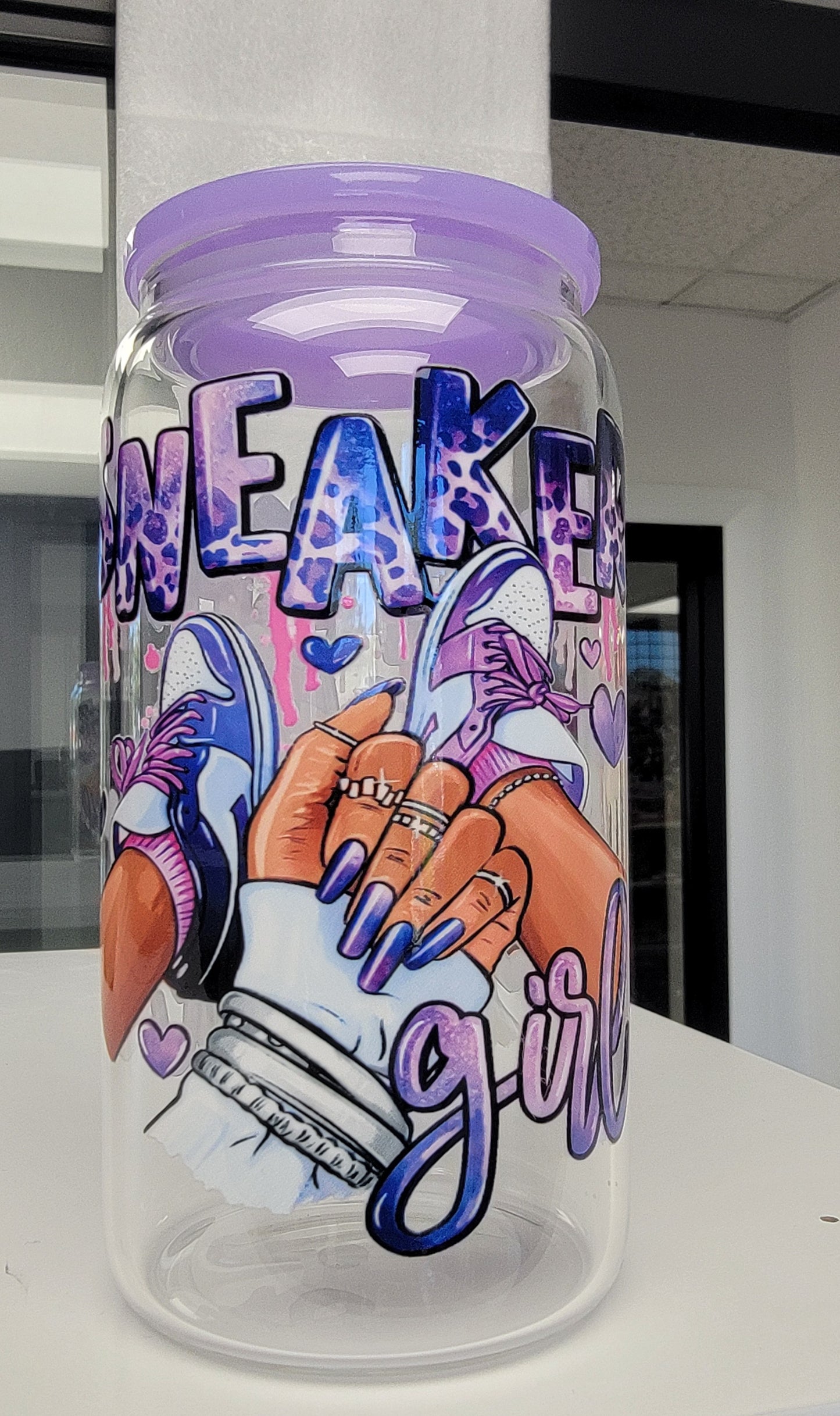 Inspirational Glass Cups with Customizable UV-DTF Prints