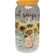 Inspirational Glass Cups with Customizable UV-DTF Prints