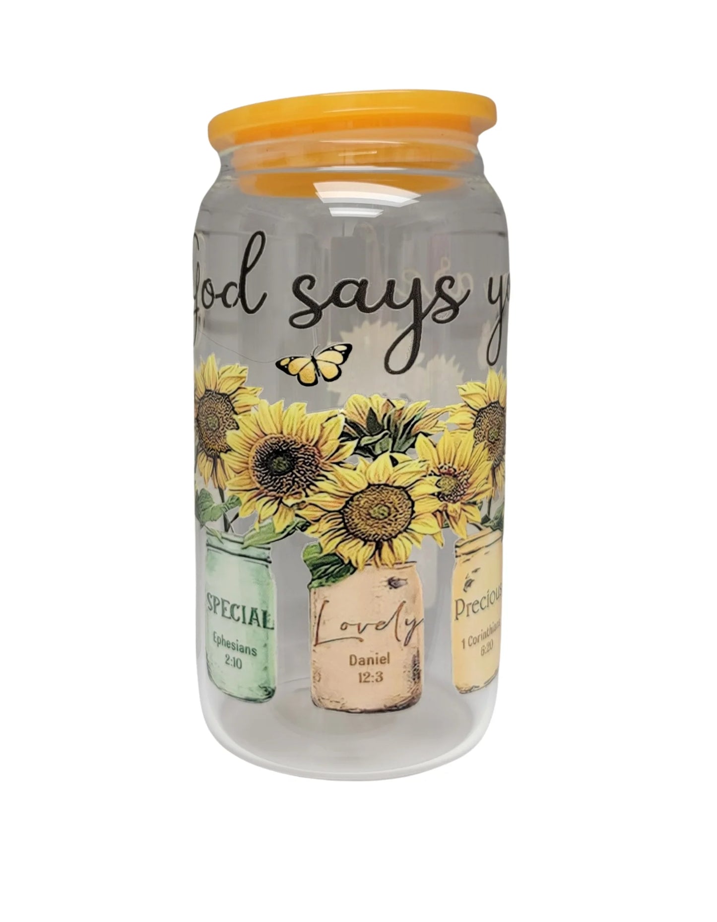 Inspirational Glass Cups with Customizable UV-DTF Prints
