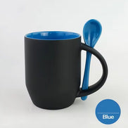 Stylish Black Matte Ceramic Mug with Bright Interior Colors