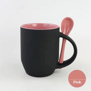 Stylish Black Matte Ceramic Mug with Bright Interior Colors