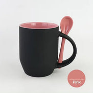 Stylish Black Matte Ceramic Mug with Bright Interior Colors