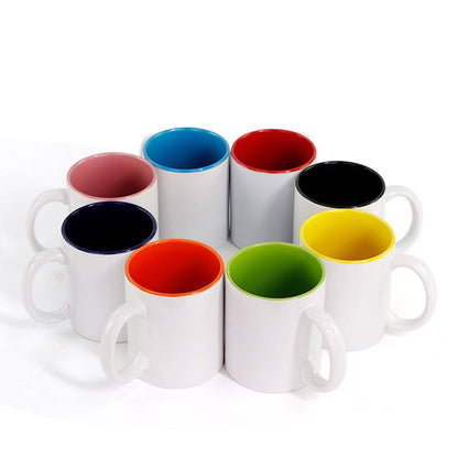Stylish Black Matte Ceramic Mug with Bright Interior Colors